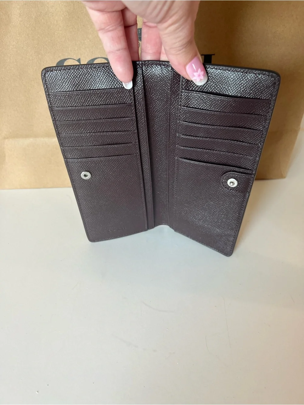 Coach Continental Wallet in Light Gray